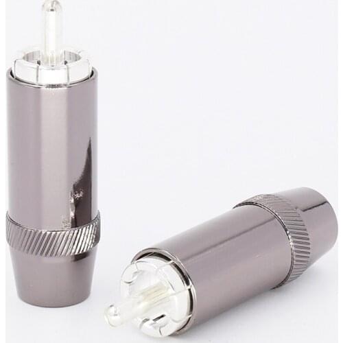 4Pcs Silver Plated Audio RCA Plug adapter, 8mm Cable Silver Connector Jack HIFI