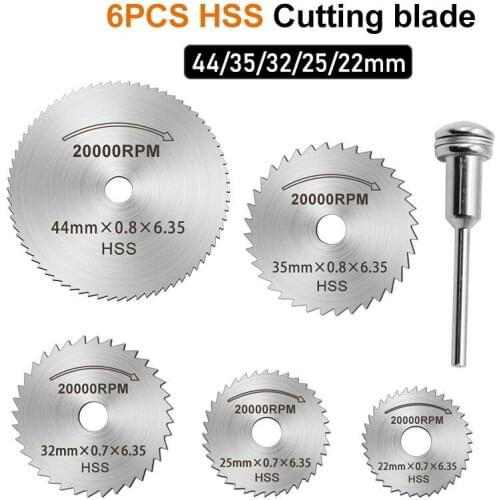 7pc Metal Circular Saw Disc Wheel Blades Shank High Speed Steel Mini Saw Blades with Mandrels Drill Warehouse Rotary Wood Cutout
