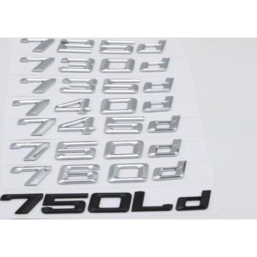 725d 725LD 730d 730Ld 740d 740Ld 745Ld 750d 750Ld Emblem Rear Number Letters Badges for BMW 7 series E67 F01 F02 F03 G11 G12