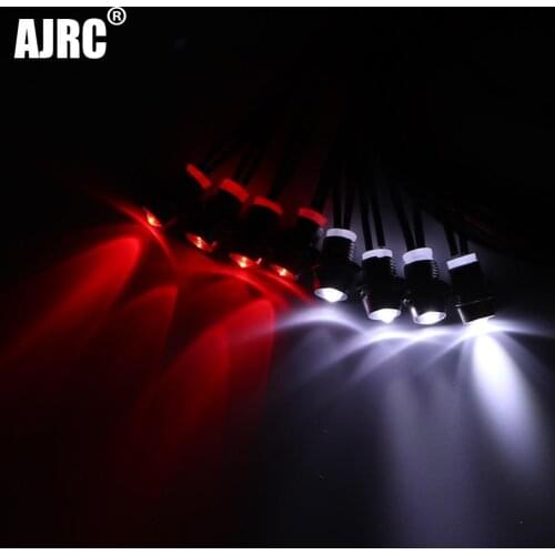 AJRC 4/6/8 LED Lights Red White Color for 1:10 RC Car Traxxas Tamiya HSP HPI RC Rock Crawler Axial SCX10 D90 D110