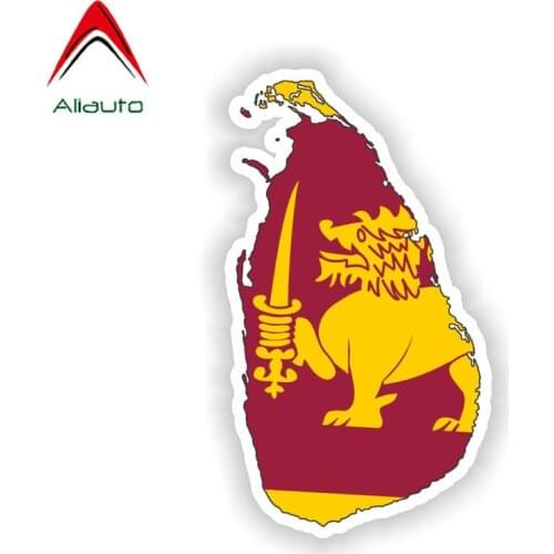 Aliauto Personality Creative Car Sticker Sri Lanka Map Flag Waterproof Sunscreen Anti-UV Reflective Decal Accessories,8cm*14cm