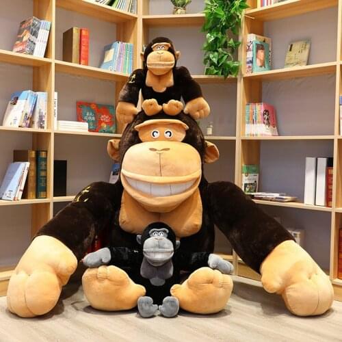 Large Animal Plush Gorilla Black King Kong Creative Simulation Monkey Stuffed Animals Doll Toys for Children Kids Christmas Gift