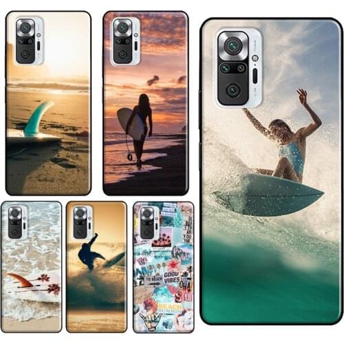 Beach Surf Board Ocean Waves For Xiaomi Redmi Note 10 Pro 8T 9S Note 7 8 9 Pro Phone Case For Redmi 9C 9T 9 9A 8A K40
