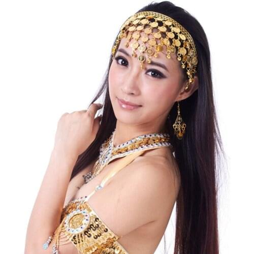 2016 Hot popular womengold silver belly dance head wear belly dancing accessories for belly dancer
