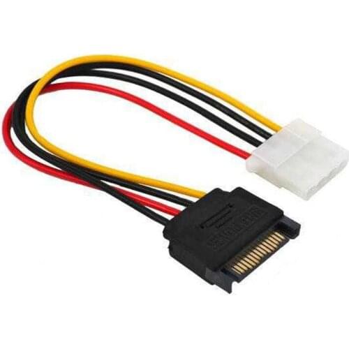 SATA 15pin Male to IDE Big 4pin Hard Disk Drive Power Cord Connector power supply Cable 15cm