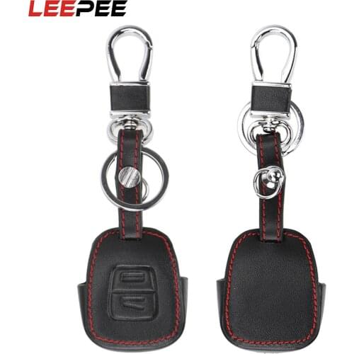 LEEPEE Car Key Protect Bag Leather Car Key Case 2 Button for Opel CORSA ASTRA TIGRA VECTRA ZAFIRA Auto Accessories Car-styling