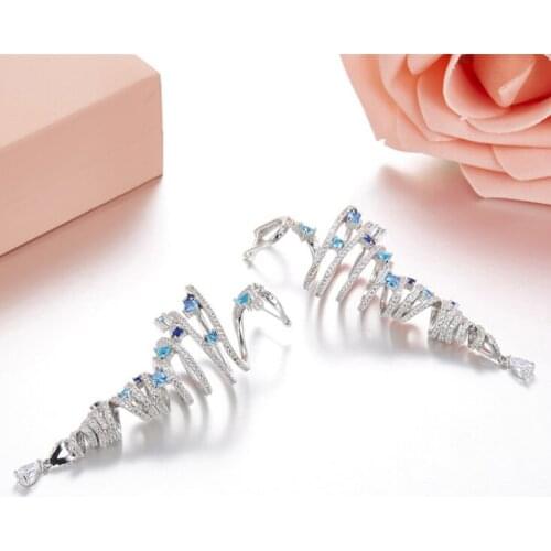 Crystal Silver Beautiful Snake Design Earring Elegant Fashion Women Jewelry Girl Gifts