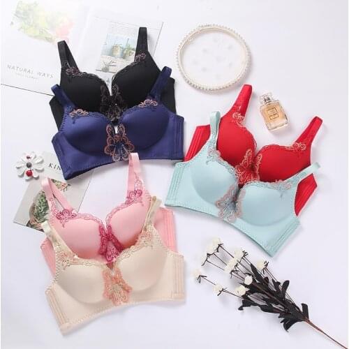 Fashion Embroidery Wireless Women Bra Sexy Lingerie Lace Underwear Push Up Comfort Female Bralette Intimates Girl Brassiere