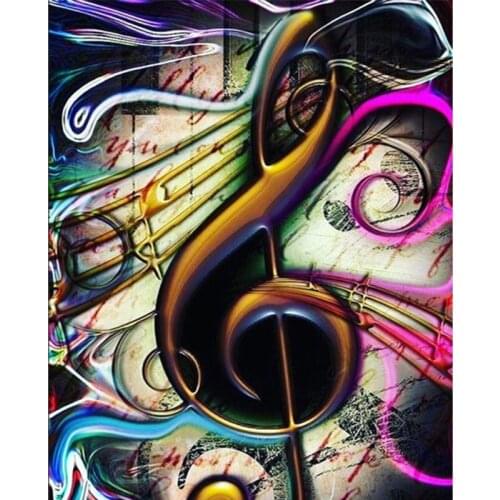 Painting By Numbers DIY Dropshipping Painted Musical Notes Still life 50x65CM Handmade For Living Room Wall Decor Oil Painting
