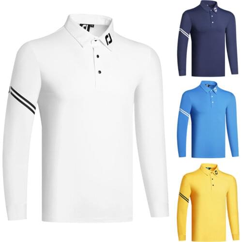 New Quick Dry Spring and Autumn Golf Clothing Mens Long Sleeve Polo Shirt Breathable and Quick-drying