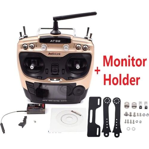 Radiolink AT9S With R9DS R12DSM receiver Monitor Holder Upgraded Version 2.4Ghz 10CH 12CH Radio System for quadcopter Helicopter