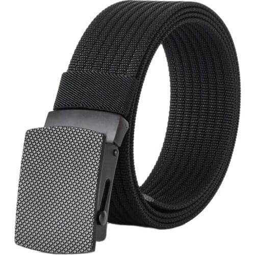 Good quality canvas men belts luxury Knitted nylon belt Automatic Buckles Belts Army Tactical design Casualstyle male strap 55
