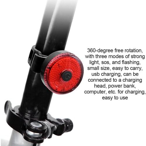 Bicycle Warning Light USB Rechargeable Waterproof Bike Signal Tail Light 360° Adjustable Portable Bike Taillight