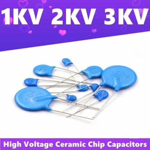20Pcs High Voltage Ceramic Capacitor 1000V, 2000V, 3000V, 1kv, 2kv, 3kv,101K,151K, 221K, 331K, 471K, 561K, 681K, 222M 102K, 372M