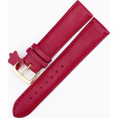WA009 20mm Rose Gold Clock Watchbands Pin Buckle Bracelet Leather Watch Band for Women Size White Watch Strap Watch Clock Men