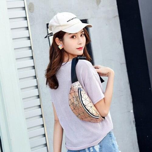 Women Men Waist Pack Iridescent Holographic Fanny Pack Belt Bag Shiny Hip Purse Travel Bag /BY