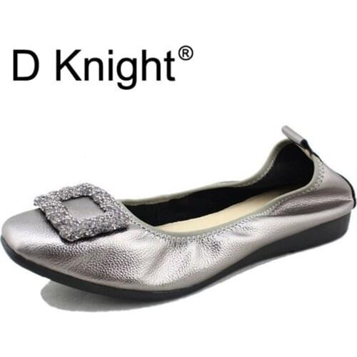 2018 Vintage Handmade Shoes Genuine Leather Flats Women Shoes Shallow Mouth Casual Loafer Fashion Women Ballet Shoes Big Size 43