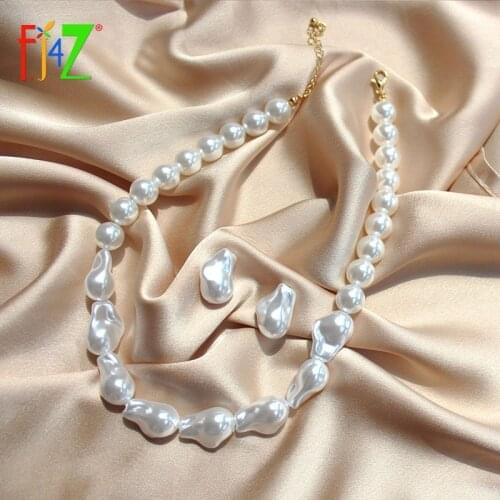 F.J4Z Hot Women Hairbands Jewelry Romantic Big Simulated Pearl Collection Elegant Bridal Hair Accessories Dropship