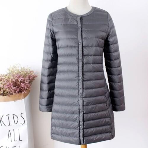 Woman Winter Padded Warm Coat Ultra Light Duck Down Jacket Female Long Overcoat Waterproof Portable Parkas Casaco Feminino
