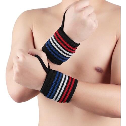 1PCS Wrist Support Gym Weight lifting Training Fitness Gloves Bar Grip Barbell Straps Elastic Bandage Wraps Hand Protection new