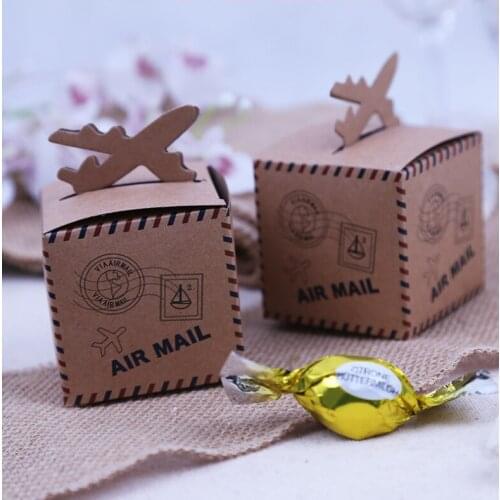 12pcs/lot European Vintage Airplane Candy Box Bridal Wedding Casamento Candy Packaging Box Candy Boxes wedding gifts for guests