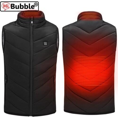 2020 Plus Size S-8XL Men/Women USB Electric Heated Vest Heat Waistcoat Technology Thermal Warm Clothing Feather Heated Jacket