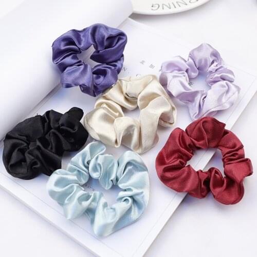 3PC Women Elegant Fabric Solid Elastic Hair Bands Ponytail Holder Scrunchies Tie Hair Rubber Band Headband Lady Hair Accessorie