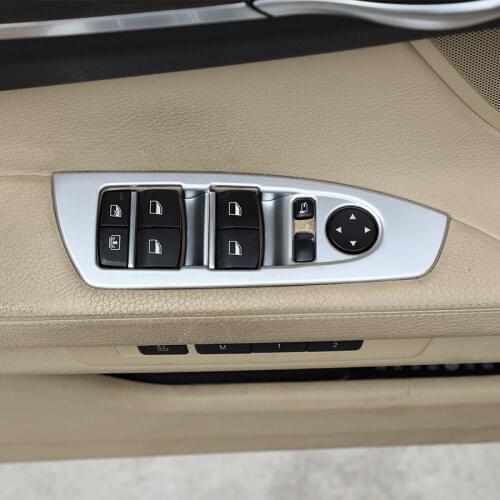 Car Styling 4 Pcs ABS Carbon Fiber Pattern/Chrome Glass Lifting Frame 2 Style Auto Parts for BMW 7 Series 730Li 740Li 2009-2014