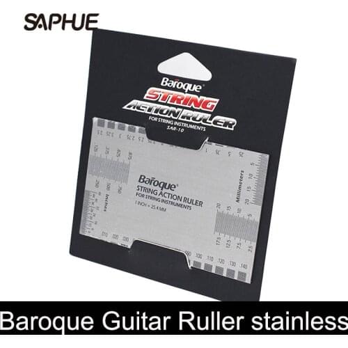 6pcs Baroque Stainless steel Luthier Tool String Action Gauge Ruler Setup Guitar Measuring Instruments for Guitar Bass