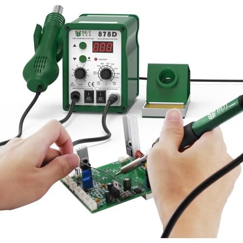 BESTOOL 878D 700w Heat Gun PCB SMD Rework Soldering Station with Solder Iron For Mobile Phone Motherboard Repair