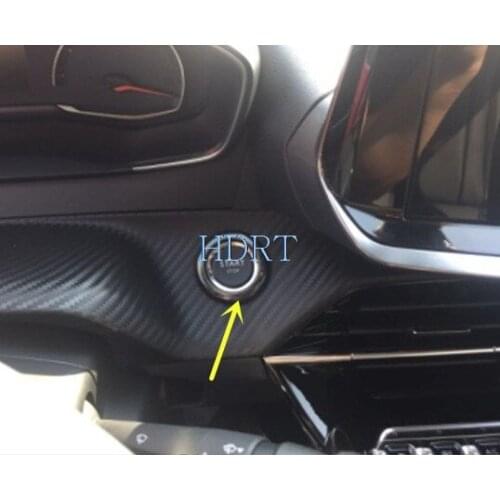 Car Decor Switch Decoration Trim For 2020 2021 Peugeot 2008 Car Start/Stop Push Button Sticker