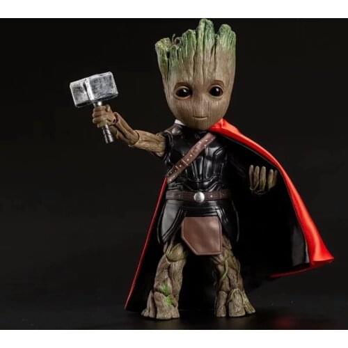 Disney Guardians Of The Galaxy 2 Tree Man Groot Thor 26cm Collectible Cartoon Mini Action Figure Doll Toys model for children