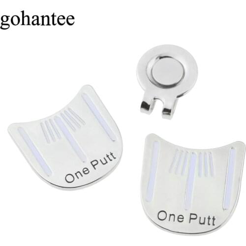 Gohantee 2017 Outdoor Alloy Golf Alignment Aiming Tool Golf Balls Mark With Magnetic Hat Clips Golf Accessories One Putt Design