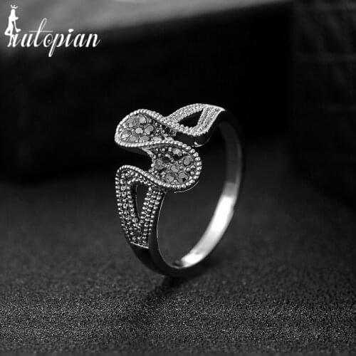 Iutopian Brand 2016 New Arrival Vintage Retro Elegant Ring Anels For Women Anti Allergy Party Ring Gift size 5.5#2490
