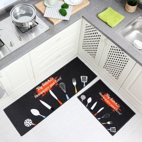 TKitchen mats water-absorbing oil-proof non-slip footing bathroom mats entrance carpets long strip doormats