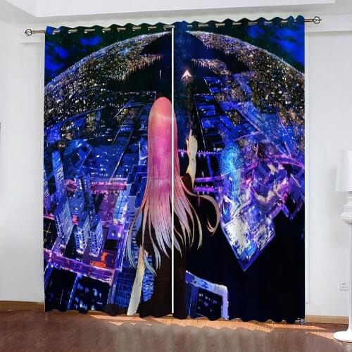 Beautiful Photo Fashion Customized 3D Curtains blue night curtains 3D Window Curtains For Living Room Bedroom