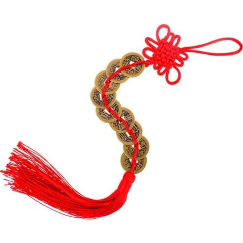 Creative Chinese Feng Shui Lucky Coins Wealth 9 Emperors Coins Home Car Hanging String