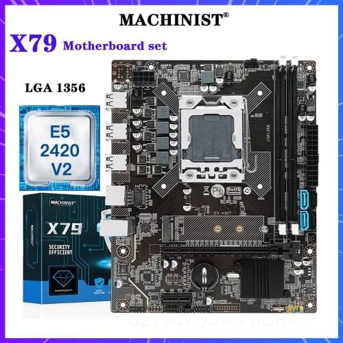 MACHINIST X79 Motherboard LGA 1356 Set Kit With Intel Xeon E5 2420V2 CPU Support 2*16G DDR3 ECC RAM Memory M.2 NVME E5 V304