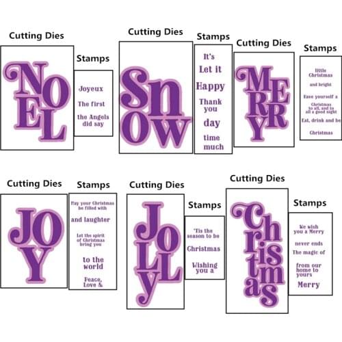 Metal Cutting Dies Combs Words Noel Merry Christmas Joyful Capital Letter DIY Craft Paper Cards Making Template 2020 New