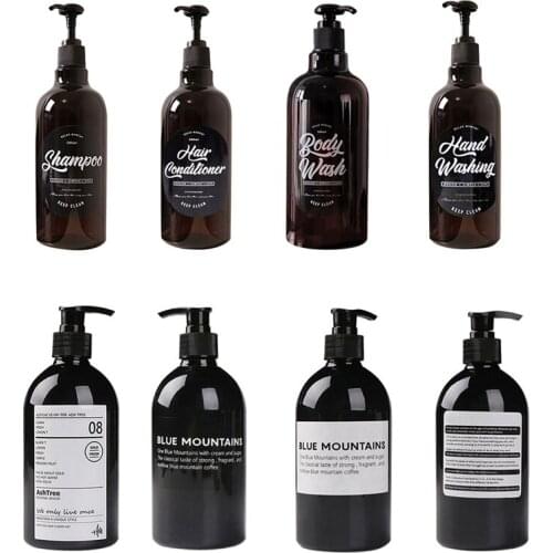 INS 500ml Minimalist Nordic Style Refillable Bottle Shower Gel Shampoo Press Bottle Household Storage Bottle