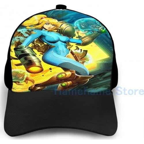 Fashion Metroid(6) Basketball Cap men women Graphic print black Unisex adult hat