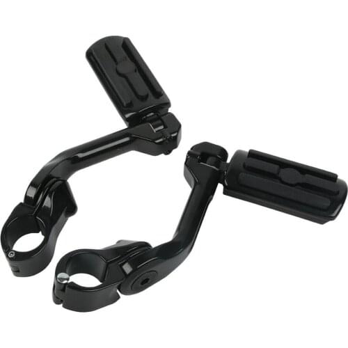 Motorcycle 1-1/4 " 32mm Black Long Angled Adjustable Highway Peg Mount 10mm Foot Pegs Footpeg For Haley Honda Suzuki