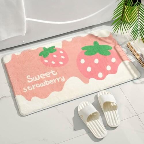 Cartoon Carpet Entrance Plush Warm Carpet Water absorption Non-slip Cute Cloud Rainbow Mat Rug Bedroom Girl Room Mats
