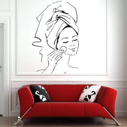 Wall Decals Spa Salon Art SPA Facials Vinyl Wall Decoration Pattern Beauty Salon Wall Sticker Home Decor Bedroom Removable B105