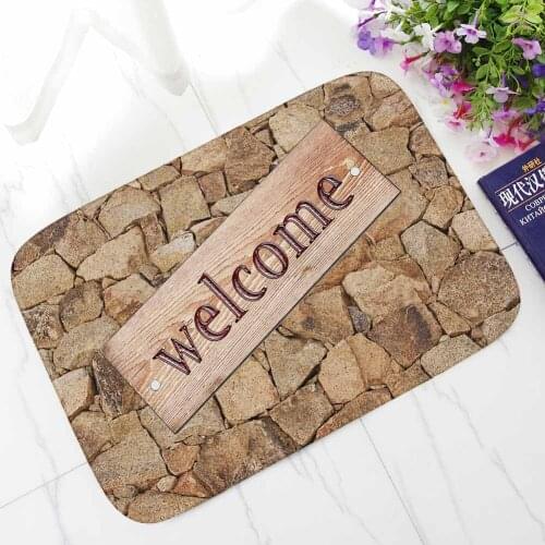 Non Slip Door Mat Modern 3D Printed Welcome Hallway Entrance Doormat Washable Fast Drying Kitchen Bathroom Bedroom Floor Mats