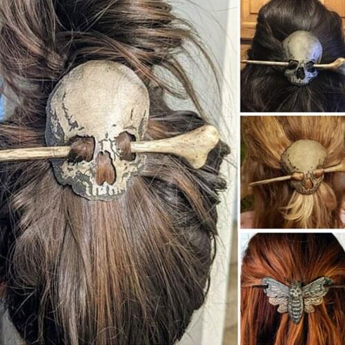 New Moth Skull And Crossbones Old Headband Halloween Retro Plate Hair Accessories Hairpin Holiday Clip Side Clip Decoration