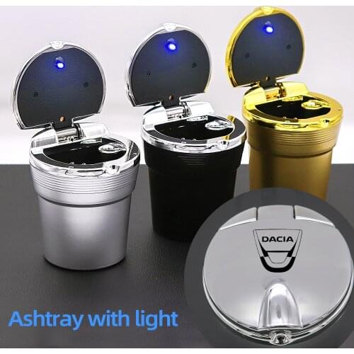 Portable ELD lamp ashtray For Dacia Lodgy 2 Mcv Sandero Duster LED Car ashtrays Customizable personal items car accessories