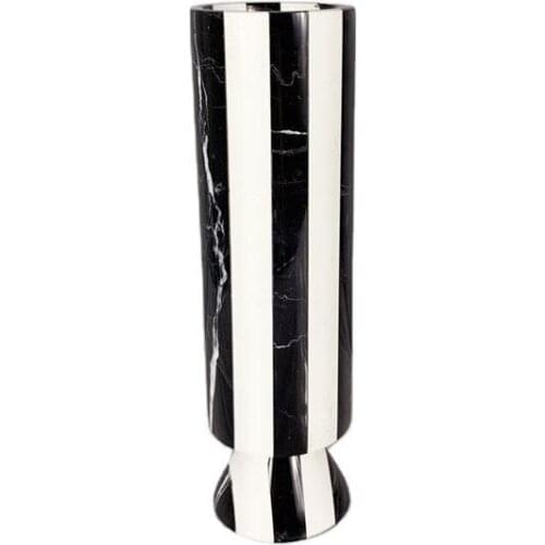 Simple modern black and white stripe marble flower ornaments flower arrangement model room soft decoration model room flower