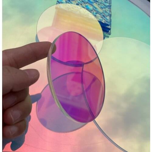 Round Shape Laser Plexiglass Rainbow Board Acrylic (PMMA) Iridescent/Radiant Circle,Oргстекло For Advertising/Desk Decorate