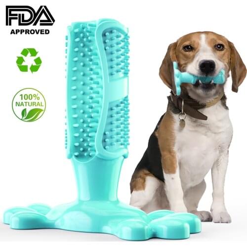 Rubber Dog Chew Toys Dog Toothbrush Teeth Cleaning Kong Dog Toy Pet Toothbrushes Brushing Stick Pet Supplies Puppy Popular Toys